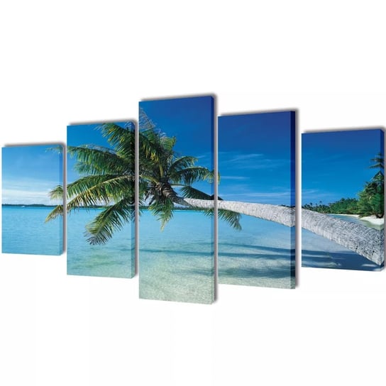 Obraz CANVAS MWGROUP Plaża i Palmy, 100x50 cm, zestaw vidaXL