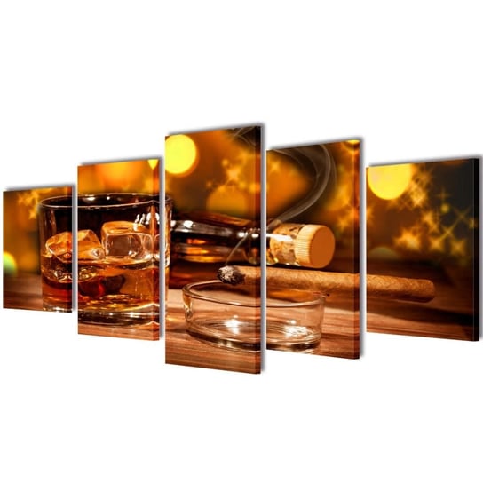 Obraz CANVAS MWGROUP Whiskey i cygaro, 100x50 cm, zestaw vidaXL