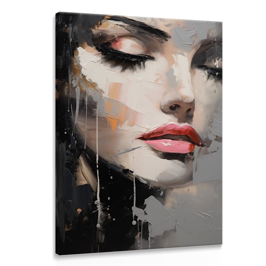 Obraz Canvas Nowoczesny PORTRET Kobieta Usta Abstrakcja 20cm x 30cm Muralo