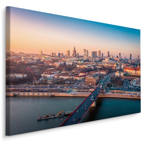 Obraz CANVAS Warszawa Panorama Miasta Efekt 3D 70cm x 50cm Muralo
