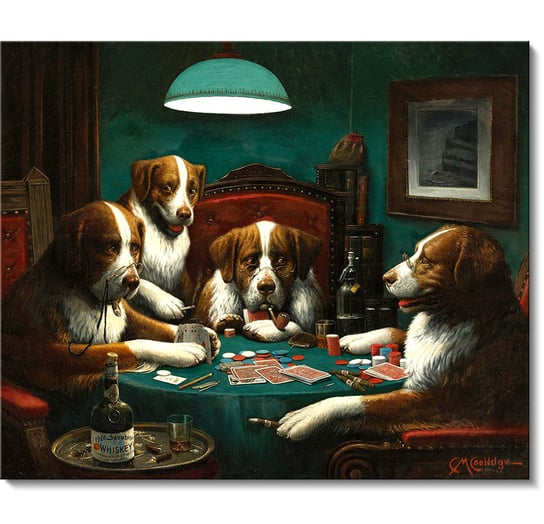 Obraz - Cassius M. Coolidge, Psy grające w pokera, 100x83 cm / PRINTORAMA PRINTORAMA