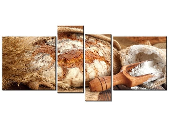 Obraz Chleb wiejski na zakwasie, 4 elementy, 120x55 cm Oobrazy