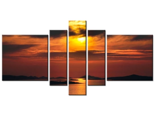 Obraz, Chorwackie słońce, 5 elementów, 160x80 cm Oobrazy