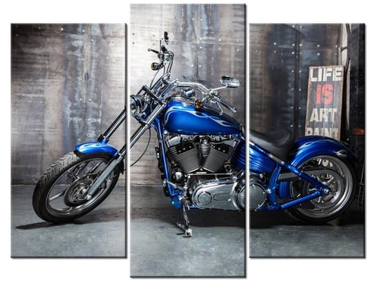 Obraz, Chromowany motocykl, 3 elementy, 90x70 cm Oobrazy
