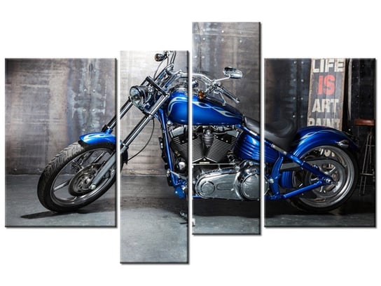 Obraz Chromowany motocykl, 4 elementy, 130x85 cm Oobrazy