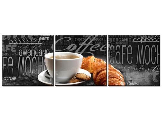 Obraz Czarna kawa, 3 elementy, 90x30 cm Oobrazy