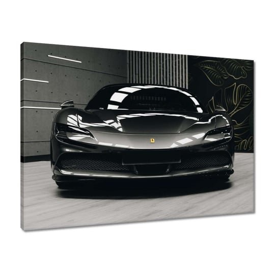 Obraz Czarne Ferrari Samochód, 70x50cm ZeSmakiem