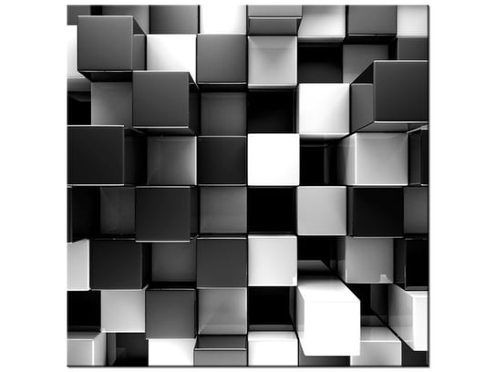 Obraz Czarne i białe bloki 3D, 30x30 cm Oobrazy