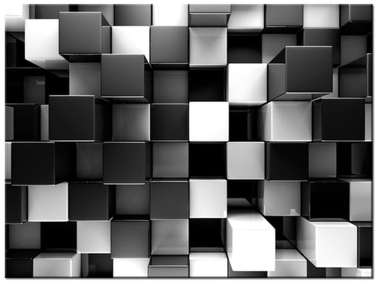 Obraz Czarne i białe bloki 3D, 40x30 cm Oobrazy
