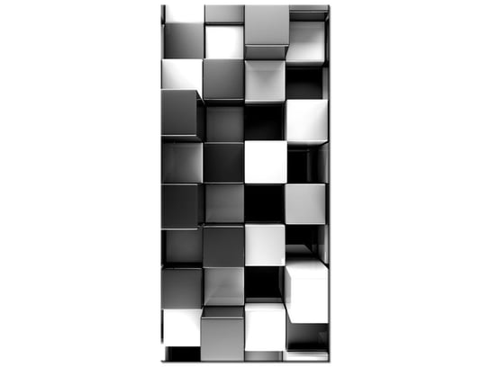 Obraz Czarne i białe bloki 3D, 55x115 cm Oobrazy
