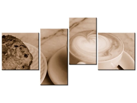 Obraz Czas na kawę - Don McCullough, 4 elementy, 140x70 cm Oobrazy