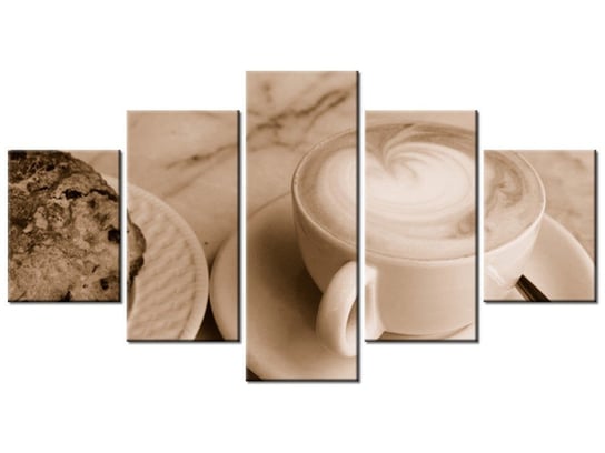 Obraz Czas na kawę - Don McCullough, 5 elementów, 150x80 cm Oobrazy