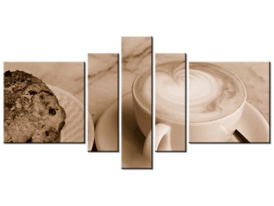 Obraz Czas na kawę - Don McCullough, 5 elementów, 160x80 cm Oobrazy