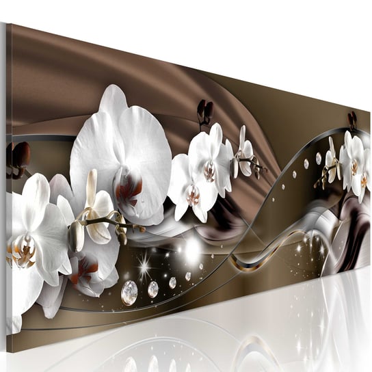 Obraz - Czekoladowy  taniec orchidei Brązowy 150x50 ARTGEIST