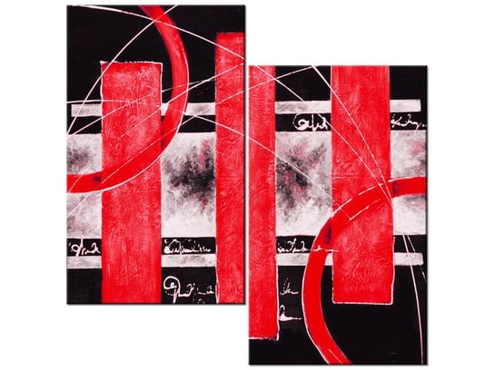 Obraz Czerwona abstrakcja, 2 elementy, 60x60 cm Oobrazy