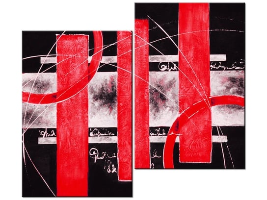 Obraz Czerwona abstrakcja, 2 elementy, 80x70 cm Oobrazy