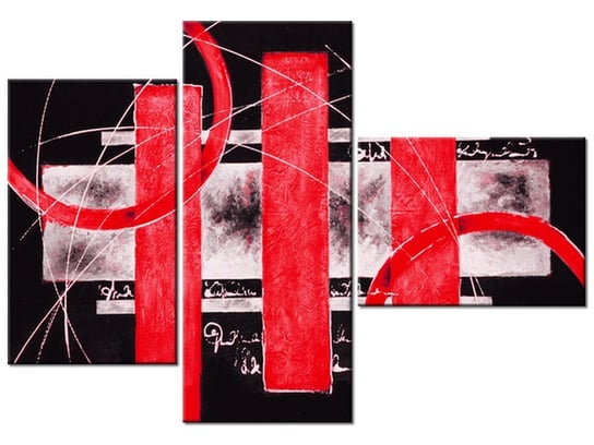 Obraz Czerwona abstrakcja, 3 elementy, 100x70 cm Oobrazy