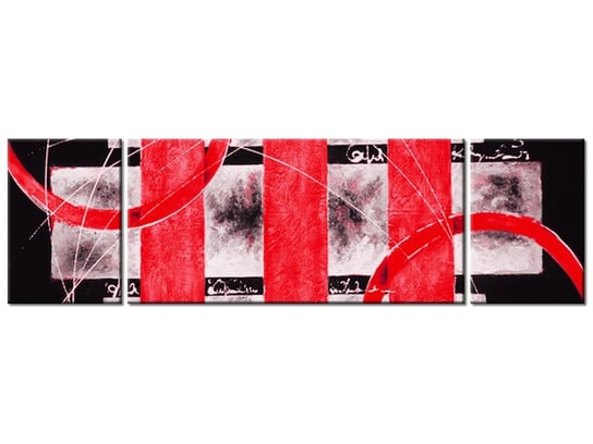 Obraz Czerwona abstrakcja, 3 elementy, 170x50 cm Oobrazy