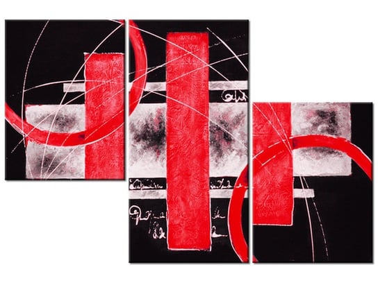 Obraz Czerwona abstrakcja, 3 elementy, 90x60 cm Oobrazy