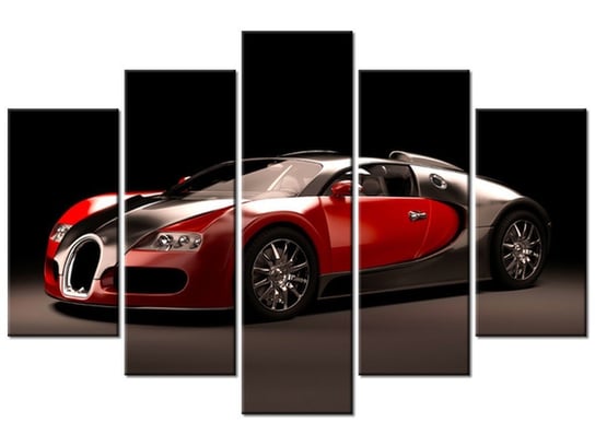 Obraz Czerwone Bugatti Veyron, 5 elementów, 150x100 cm Oobrazy
