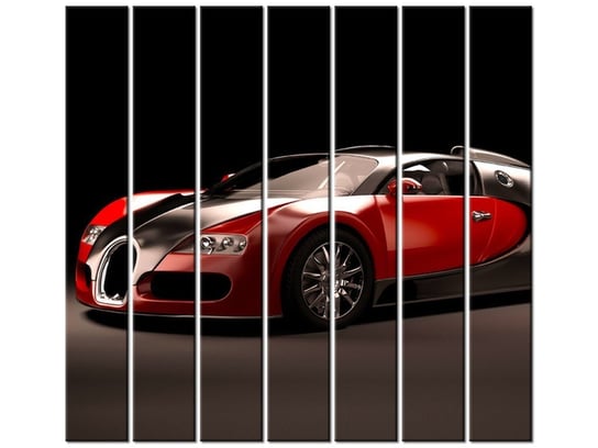 Obraz Czerwone Bugatti Veyron, 7 elementów, 210x195 cm Oobrazy