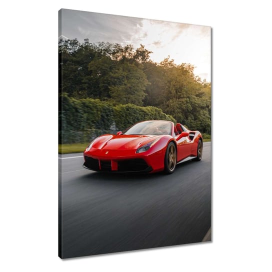 Obraz Czerwone Ferrari na drodze, 50x70cm ZeSmakiem