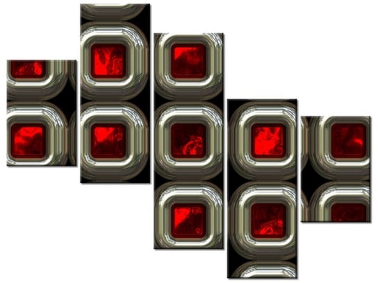 Obraz Czerwone lukswery, 5 elementów, 100x75 cm Oobrazy