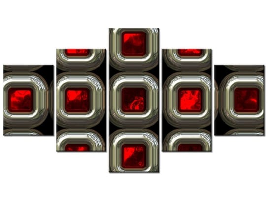 Obraz Czerwone lukswery, 5 elementów, 125x70 cm Oobrazy