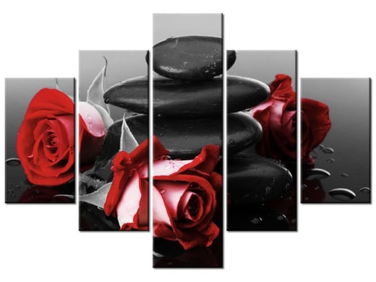 Obraz, Czerwone róże, 5 elementów, 100x70 cm Oobrazy