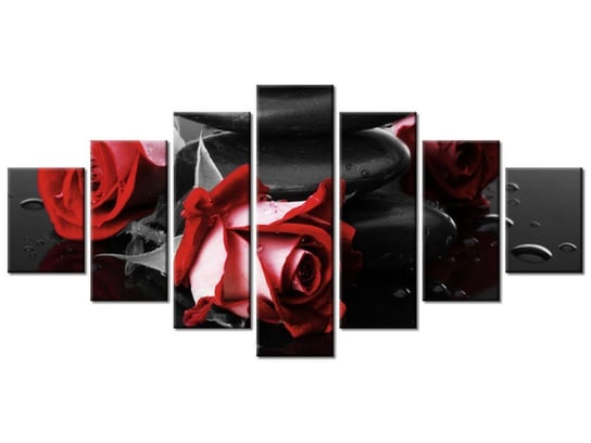 Obraz Czerwone róże, 7 elementów, 210x100 cm Oobrazy
