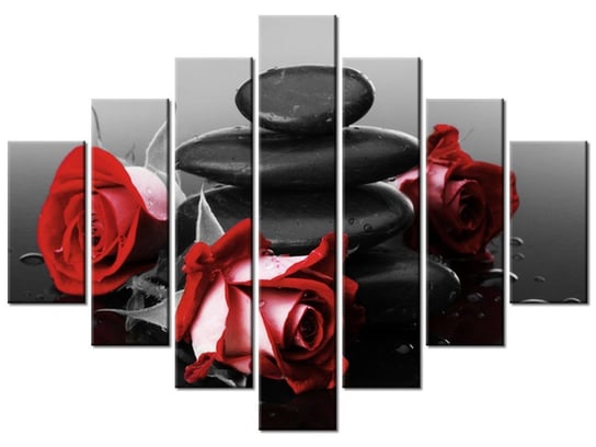 Obraz, Czerwone róże, 7 elementów, 210x150 cm Oobrazy