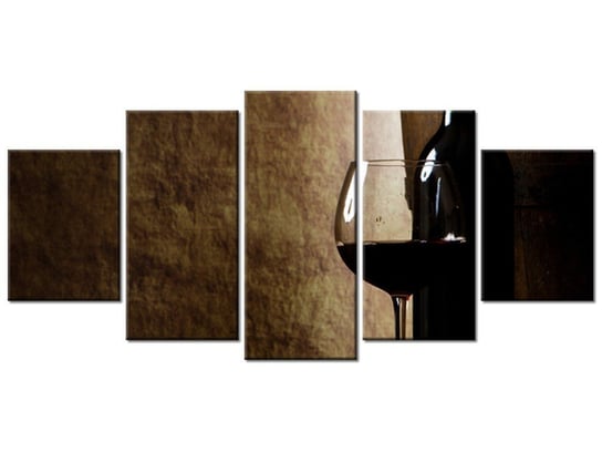 Obraz Czerwone wino, 5 elementów, 150x70 cm Oobrazy