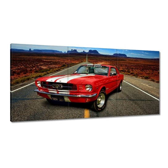 Obraz Czerwony Ford Mustang USA, 180x90cm ZeSmakiem