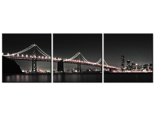 Obraz Czerwony most w San Francisco - Tanel Teemusk, 3 elementy, 150x50 cm Oobrazy