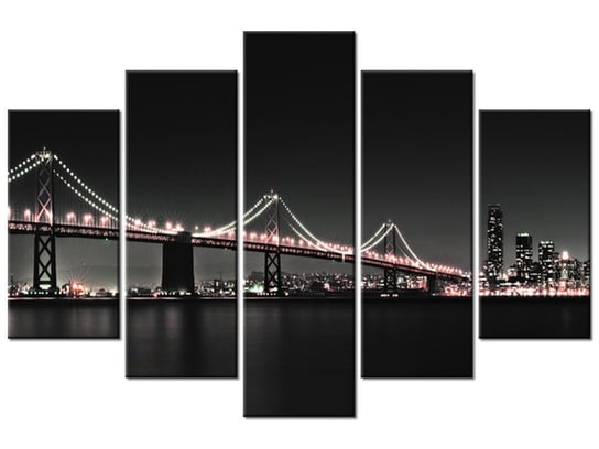 Obraz Czerwony most w San Francisco - Tanel Teemusk, 5 elementów, 150x100 cm Oobrazy