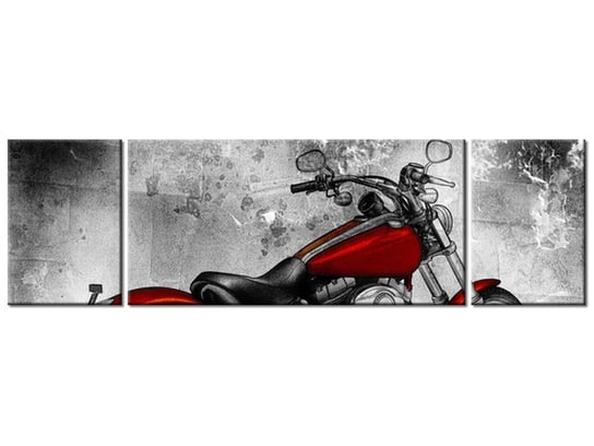 Obraz Czerwony motocykl, 3 elementy, 170x50 cm Oobrazy