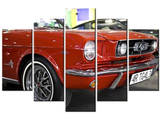 Obraz Czerwony Mustang, 5 elementów, 150x100 cm Oobrazy