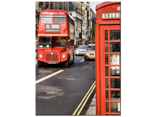 Obraz, Czerwony piętrowy angielski autobus, 30x40 cm Oobrazy