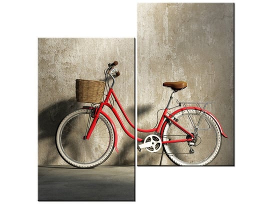 Obraz Czerwony rower, 2 elementy, 60x60 cm Oobrazy