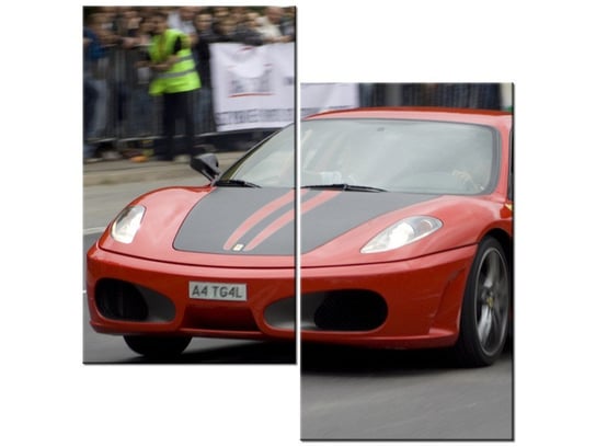 Obraz Czerwony samochód sportowy, 2 elementy, 60x60 cm Oobrazy