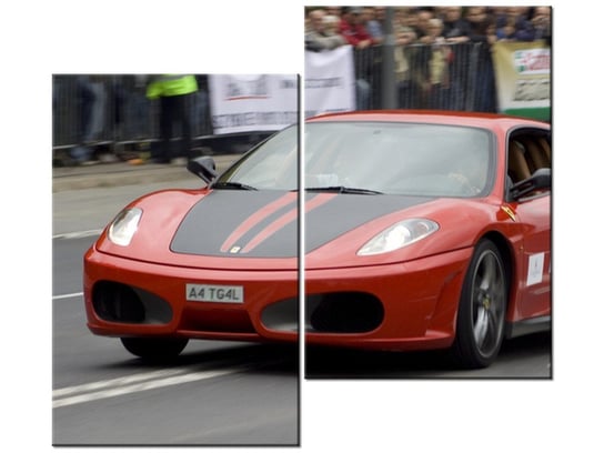 Obraz Czerwony samochód sportowy, 2 elementy, 80x70 cm Oobrazy