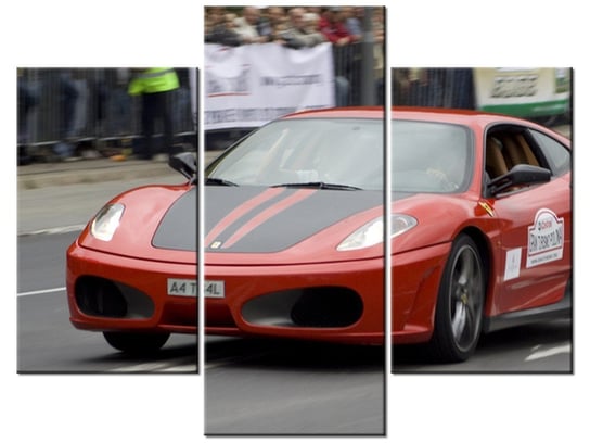 Obraz Czerwony samochód sportowy, 3 elementy, 90x70 cm Oobrazy