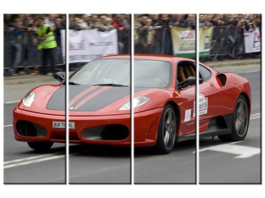 Obraz Czerwony samochód sportowy, 4 elementy, 120x80 cm Oobrazy