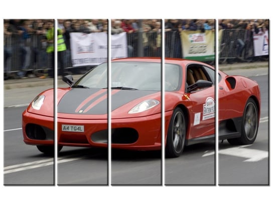 Obraz Czerwony samochód sportowy, 5 elementów, 100x63 cm Oobrazy