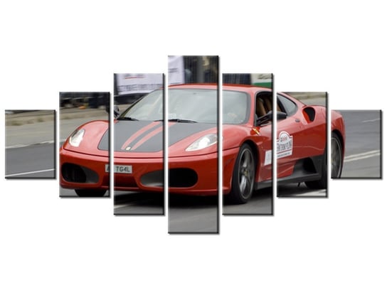 Obraz Czerwony samochód sportowy, 7 elementów, 210x100 cm Oobrazy