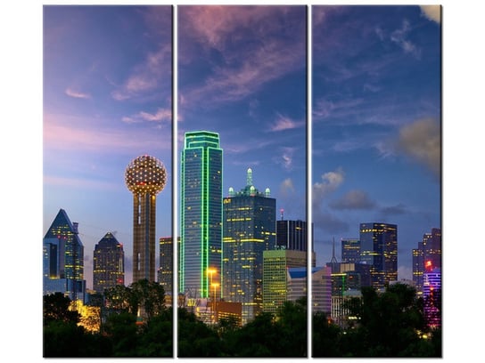 Obraz Dallas City, 3 elementy, 90x80 cm Oobrazy