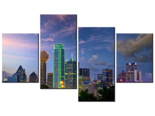 Obraz Dallas City, 4 elementy, 120x70 cm Oobrazy
