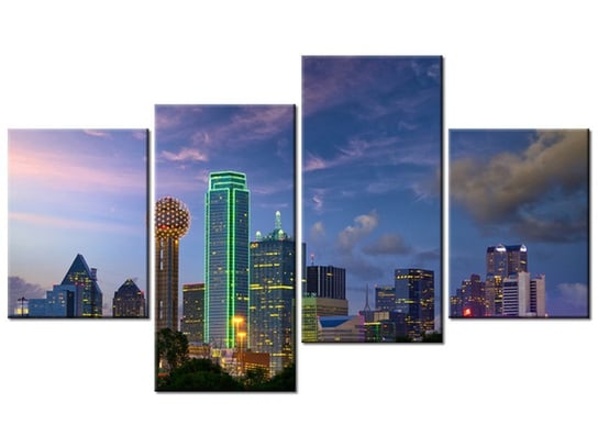 Obraz Dallas City, 4 elementy, 120x70 cm Oobrazy
