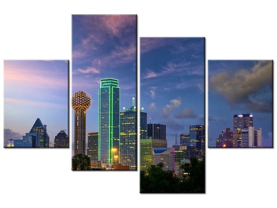 Obraz Dallas City, 4 elementy, 120x80 cm Oobrazy