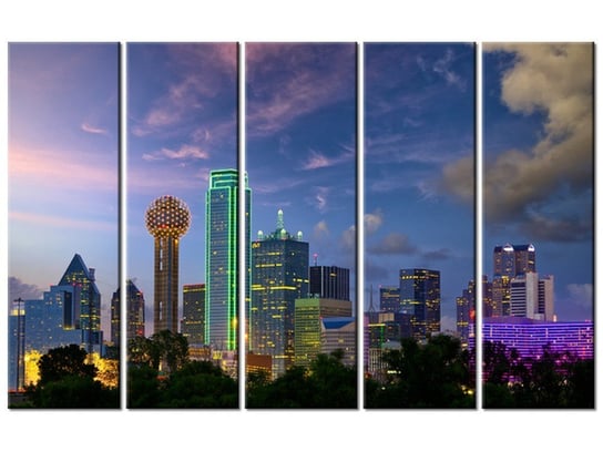Obraz Dallas City, 5 elementów, 100x63 cm Oobrazy